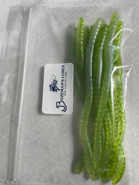 6" Trick Worm Soft Plastic 1Bag qty10 (key lime Pie)