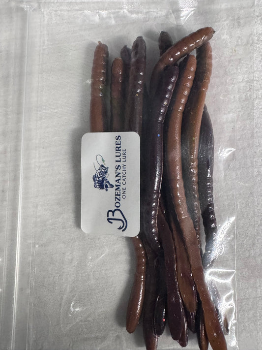 6" Trick Worm Soft Plastic 1Bag qty10 (Earth Worm Color)