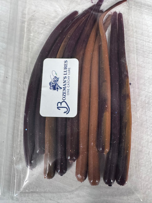 6"Earth Worm Soft Plastic 1 Bag qty10 Skinny Carrot Finesse