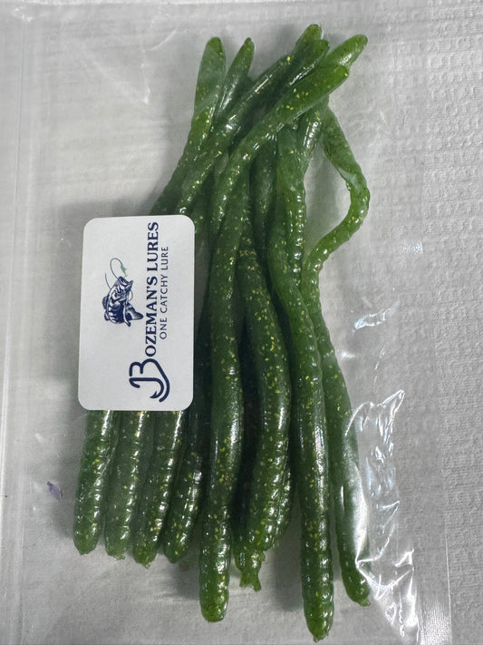 6" Trick Worm Soft Plastic 1Bag qty10 (Angry Green)