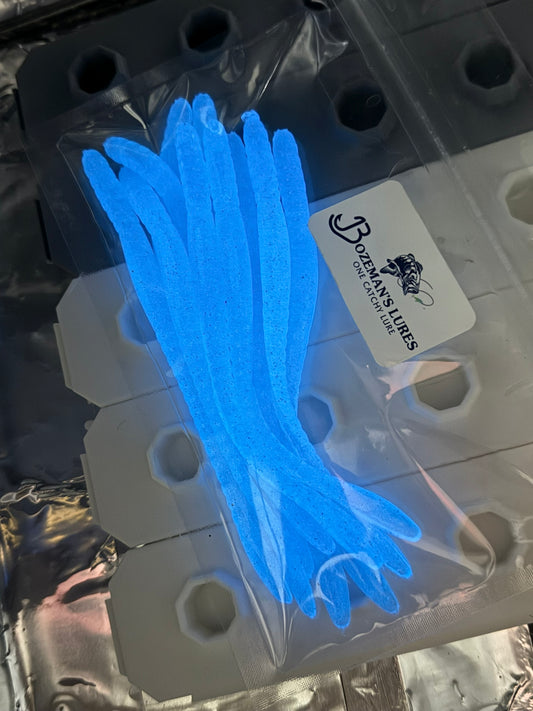 Blue Ghost (glow) 6" Finesse Worm