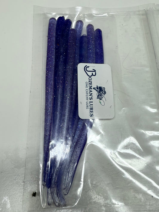 6" skinny Carrot Finesse worm Grape slush 10 pack